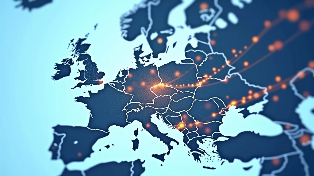 Mapa Evropy s označenými hlavními obchodními partnery a trasami exportu