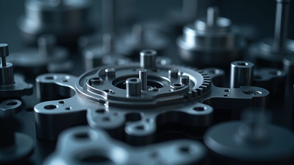Přesné strojní součástky a komponenty vyrobené z kovu a oceli v průmyslové dílně
