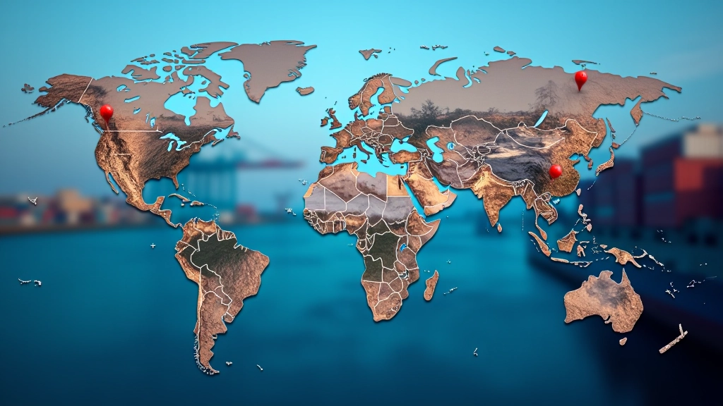 Mapa ukazující obchodní trasy České republiky se zeměmi po celém světě